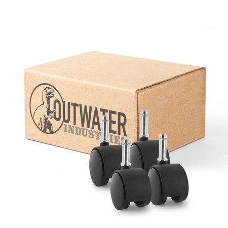 OUTWATER 2 in. Wheel Diameter, Black Nylon Swivel Hooded Samson Twin Wheel Caster, 4PK 3P1.14.00053